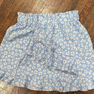 SHEIN Blue and White Floral Skirt